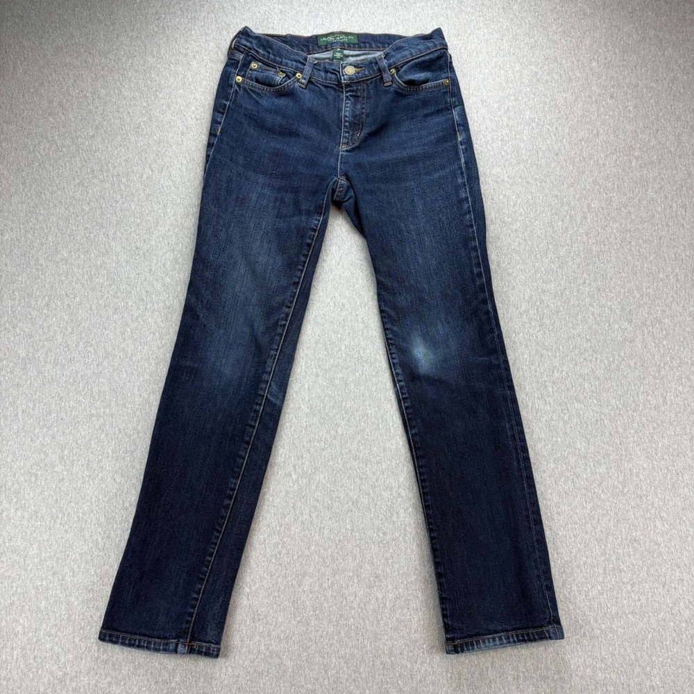 Lauren Ralph Lauren Jeans Womens 2P Dark Blue Wash Classic Straight Denim Casual